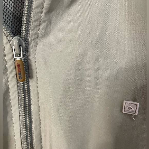 Quicksilver Y2K Beige Zip Up Windbreaker with Hidden Hood XL - Picture 4 of 5